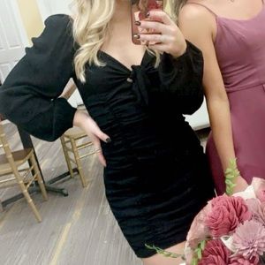 Long Sleeve Black Cocktail Dress! Perfect for a wedding or night out!